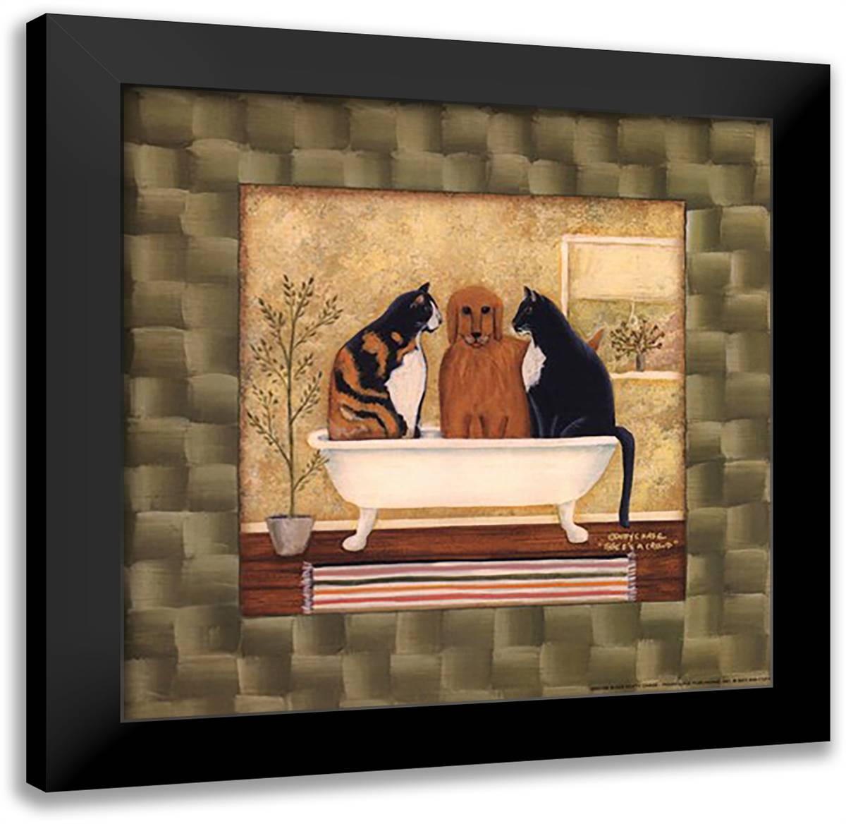 Three's A Crowd 12x12 Black Modern Wood Framed Art Print Poster by Chase, Dotty