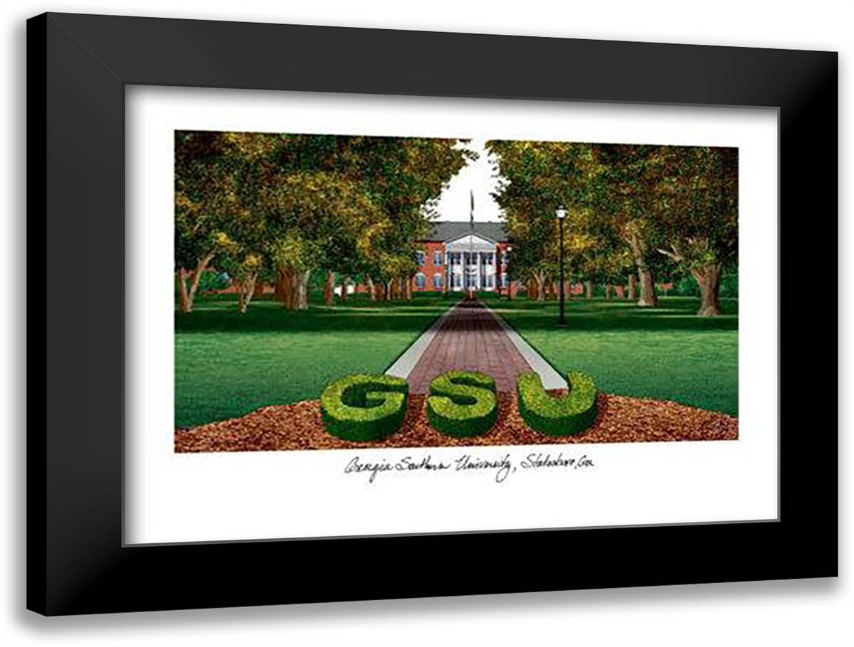 Georgia Southern University 18x14 Black Modern Wood Framed Art Print Poster by Landmark Publishing