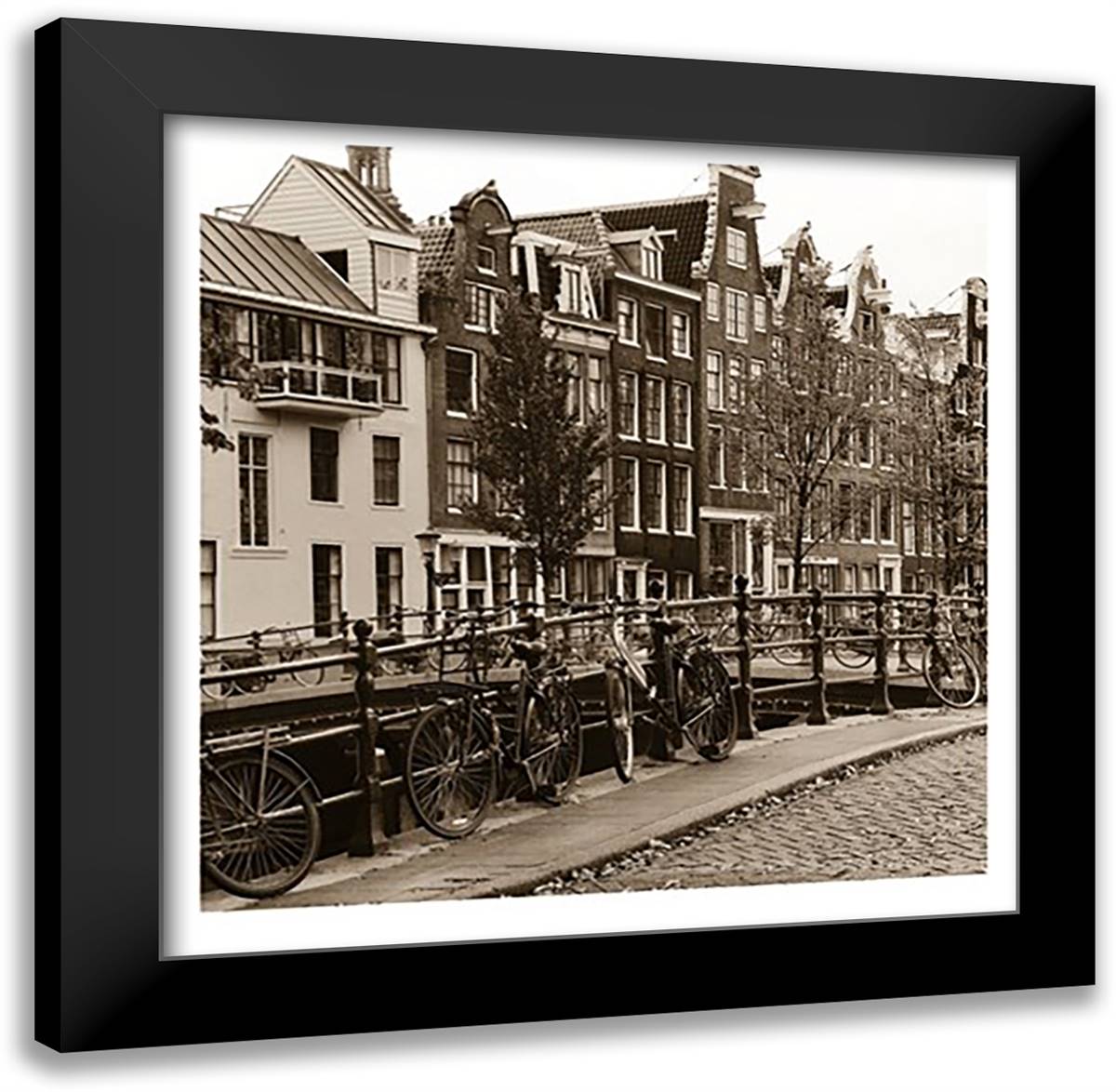 Autumn in Amsterdam I 24x24 Black Modern Wood Framed Art Print Poster by Maihara, Jeff