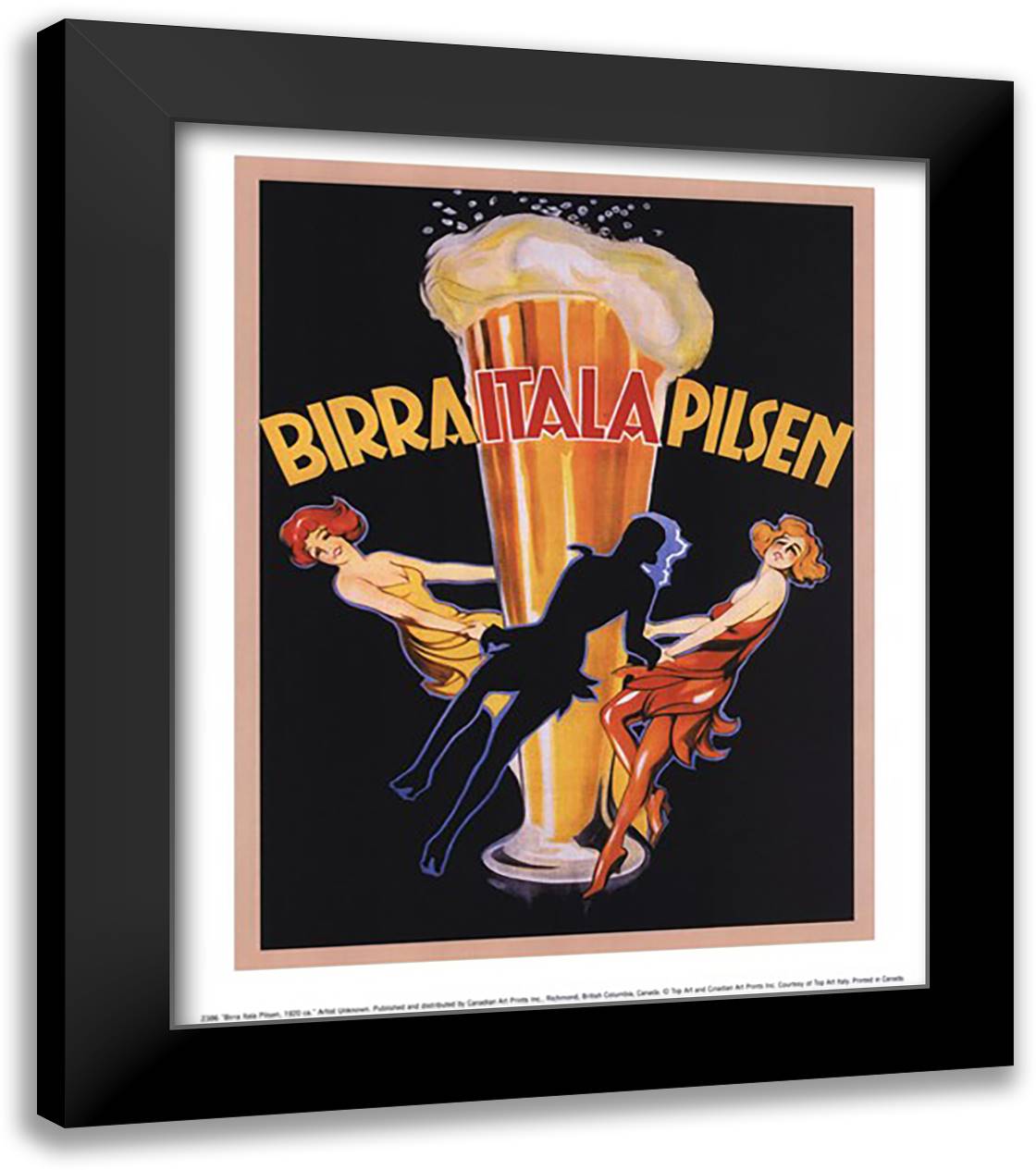 Birra Itala Pilsen, 1920 14x16 Black Modern Wood Framed Art Print Poster