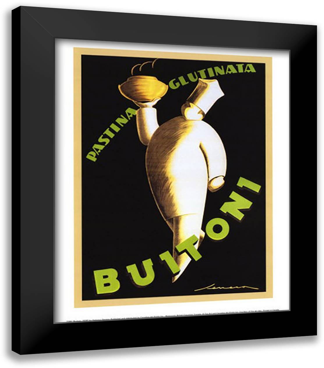 Buitoni, 1928 14x16 Black Modern Wood Framed Art Print Poster by Seneca, Frederico