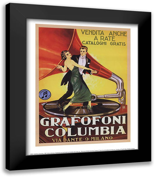Grafofoni Columbia, 1920 14x16 Black Modern Wood Framed Art Print Poster