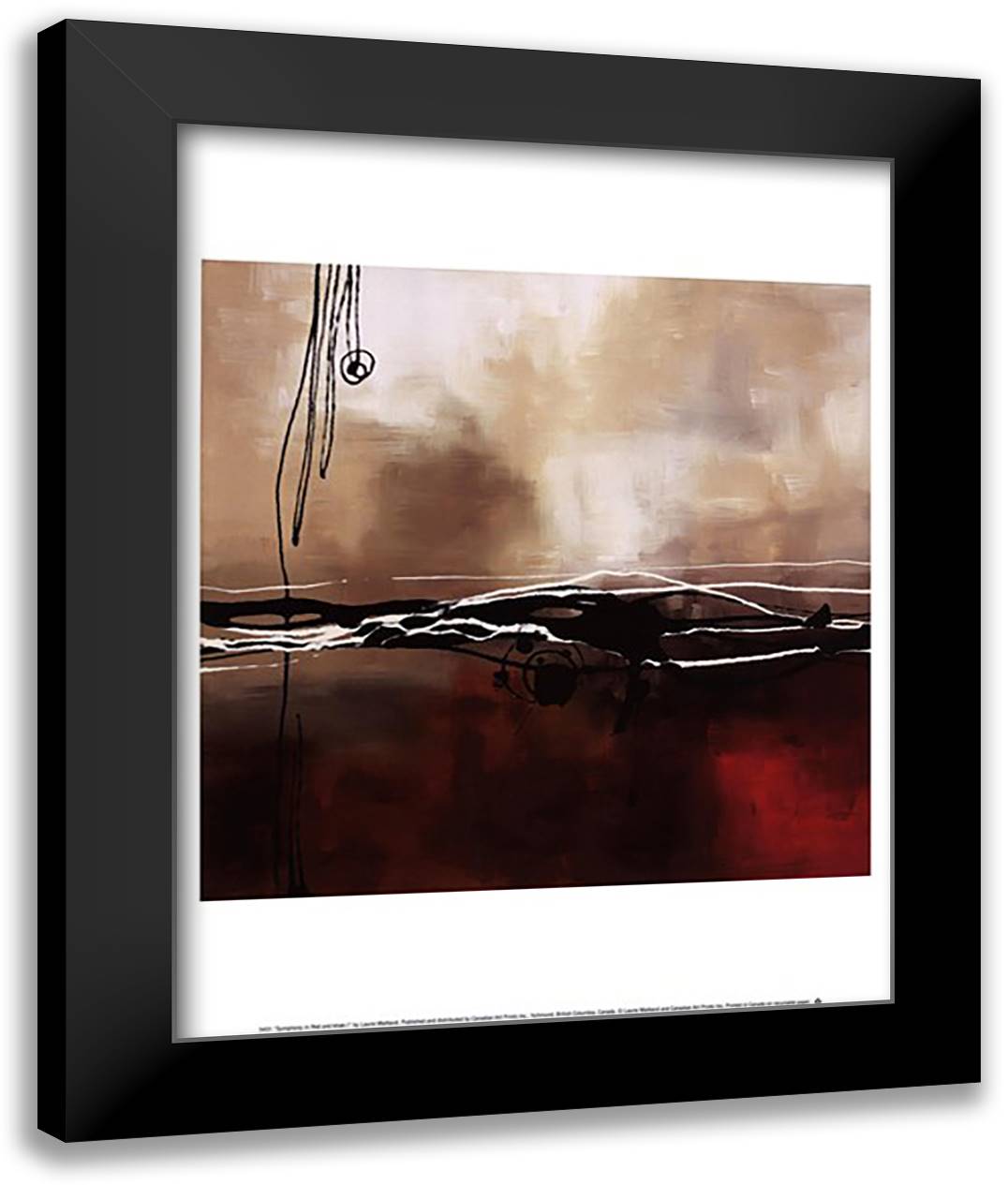 Symphony in Red and Khaki I 16x20 Black Modern Wood Framed Art Print Poster by Maitland, Laurie