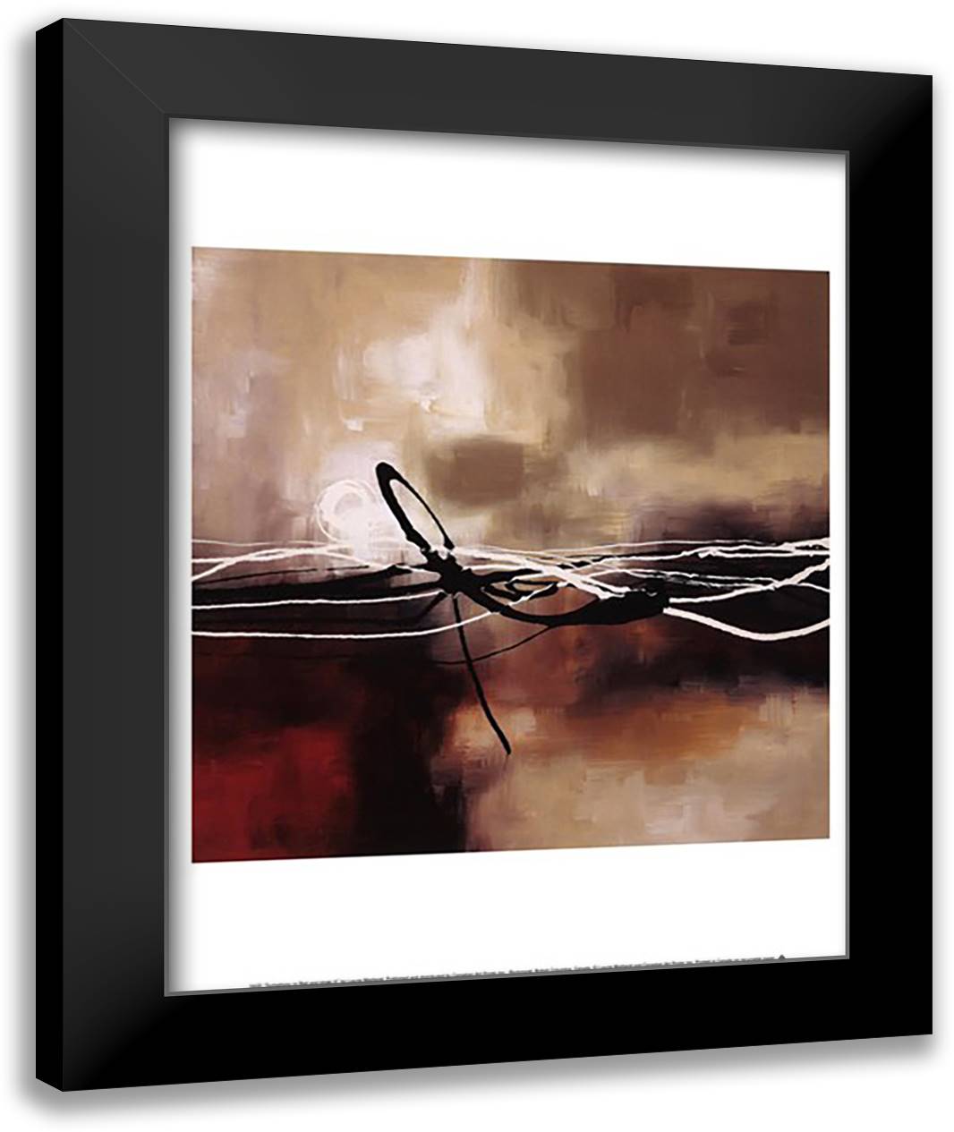 Symphony in Red and Khaki II 16x20 Black Modern Wood Framed Art Print Poster by Maitland, Laurie