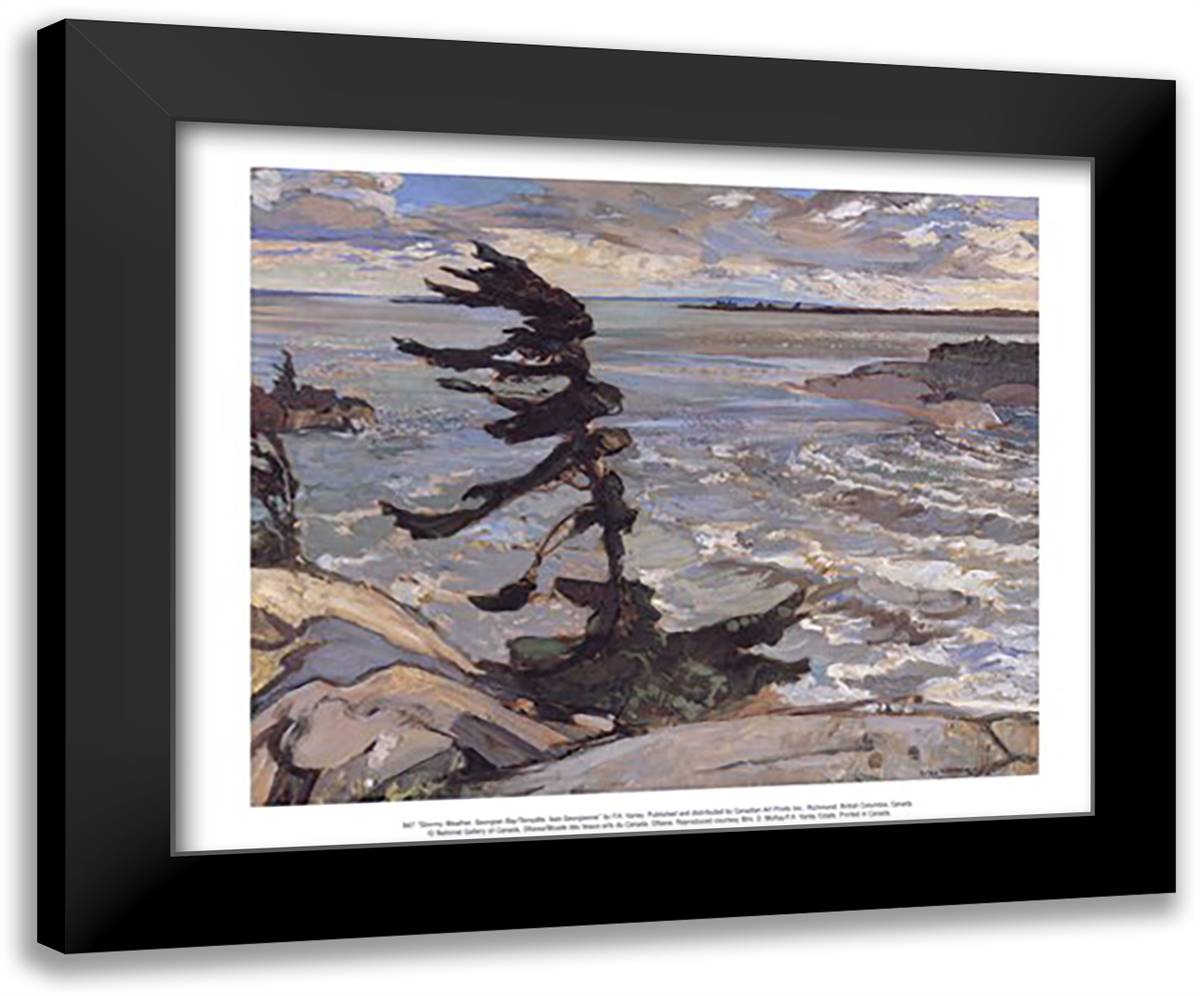 Stormy Weather, Georgian Bay 16x14 Black Modern Wood Framed Art Print Poster by Varley, Fred