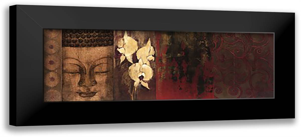 Buddha Orchid 40x16 Black Modern Wood Framed Art Print Poster by Jardine, Liz