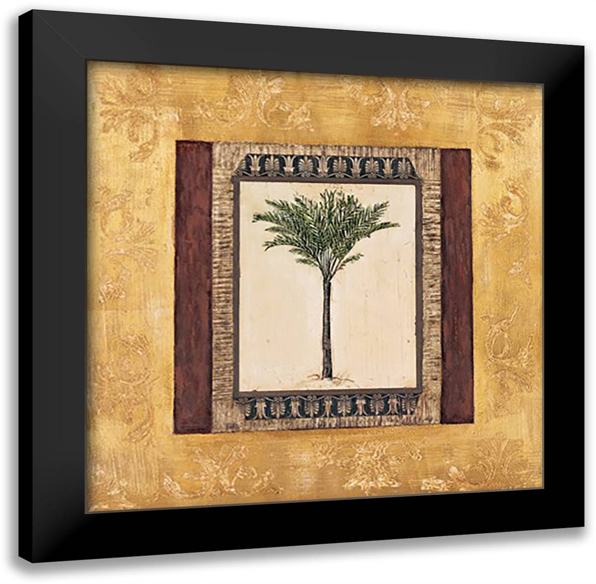 Stately Palm I 16x16 Black Modern Wood Framed Art Print Poster by Mindeli