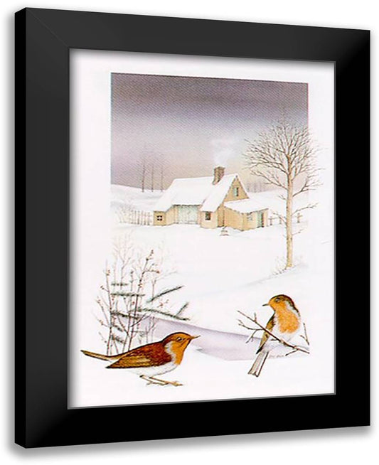 Autumn - Birds 18x24 Black Modern Wood Framed Art Print Poster