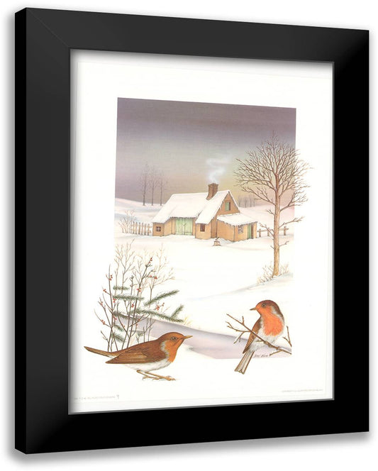 Autumn - Birds 14x18 Black Modern Wood Framed Art Print Poster