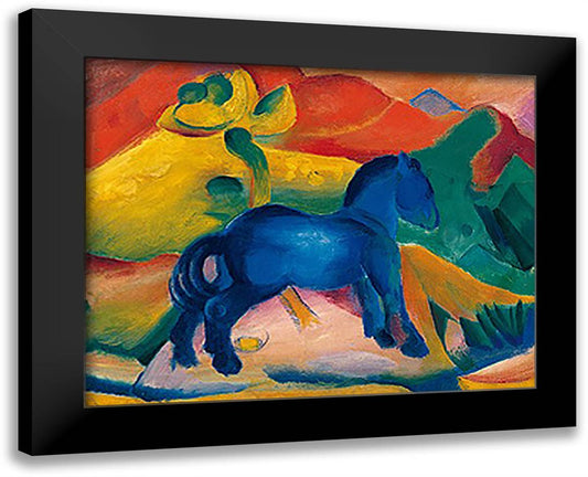 Blaues Pferdchen 40x28 Black Modern Wood Framed Art Print Poster by Marc, Franz
