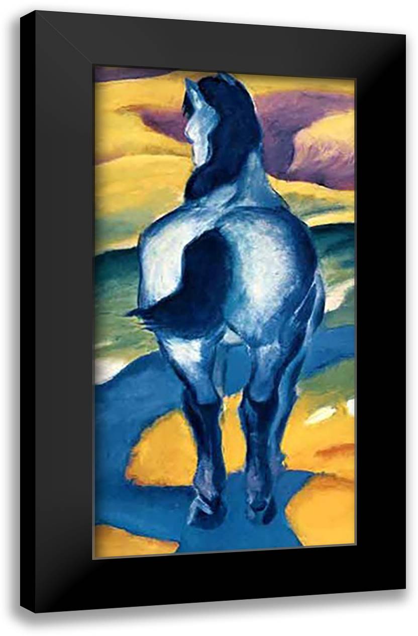 Blue Horse 9x13 Black Modern Wood Framed Art Print Poster by Marc, Franz