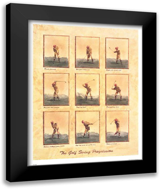 Golf Swing Progression(S) 15x18 Black Modern Wood Framed Art Print Poster by Nichols, David