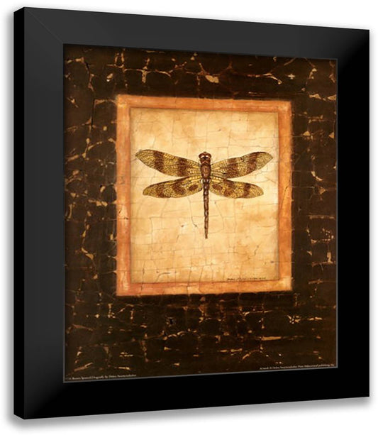 Brown Spotted Dragonfly 15x18 Black Modern Wood Framed Art Print Poster by Swartzendruber, Debra