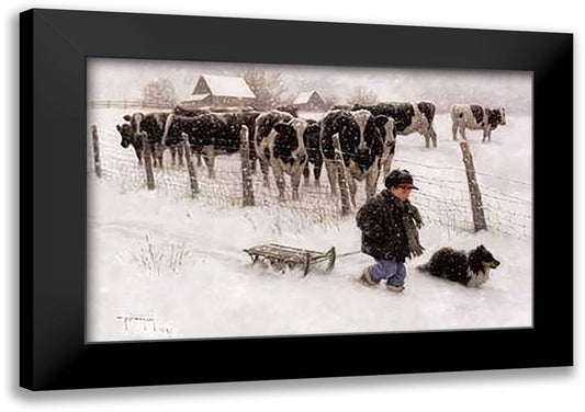 Curious Onlookers 20x16 Black Modern Wood Framed Art Print Poster by Duncan, Robert