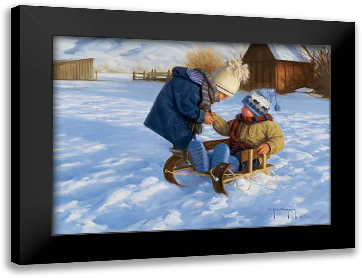 Cold Hands 20x16 Black Modern Wood Framed Art Print Poster by Duncan, Robert