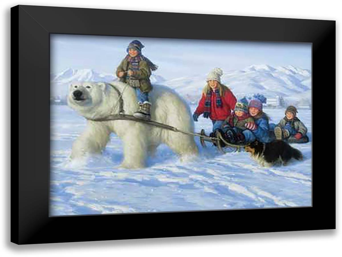 Visitor from Up North 20x16 Black Modern Wood Framed Art Print Poster by Duncan, Robert