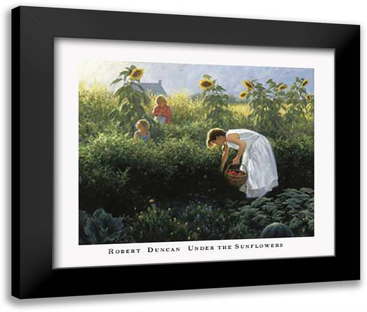 Under the Sunflowers 28x24 Black Modern Wood Framed Art Print Poster by Duncan, Robert