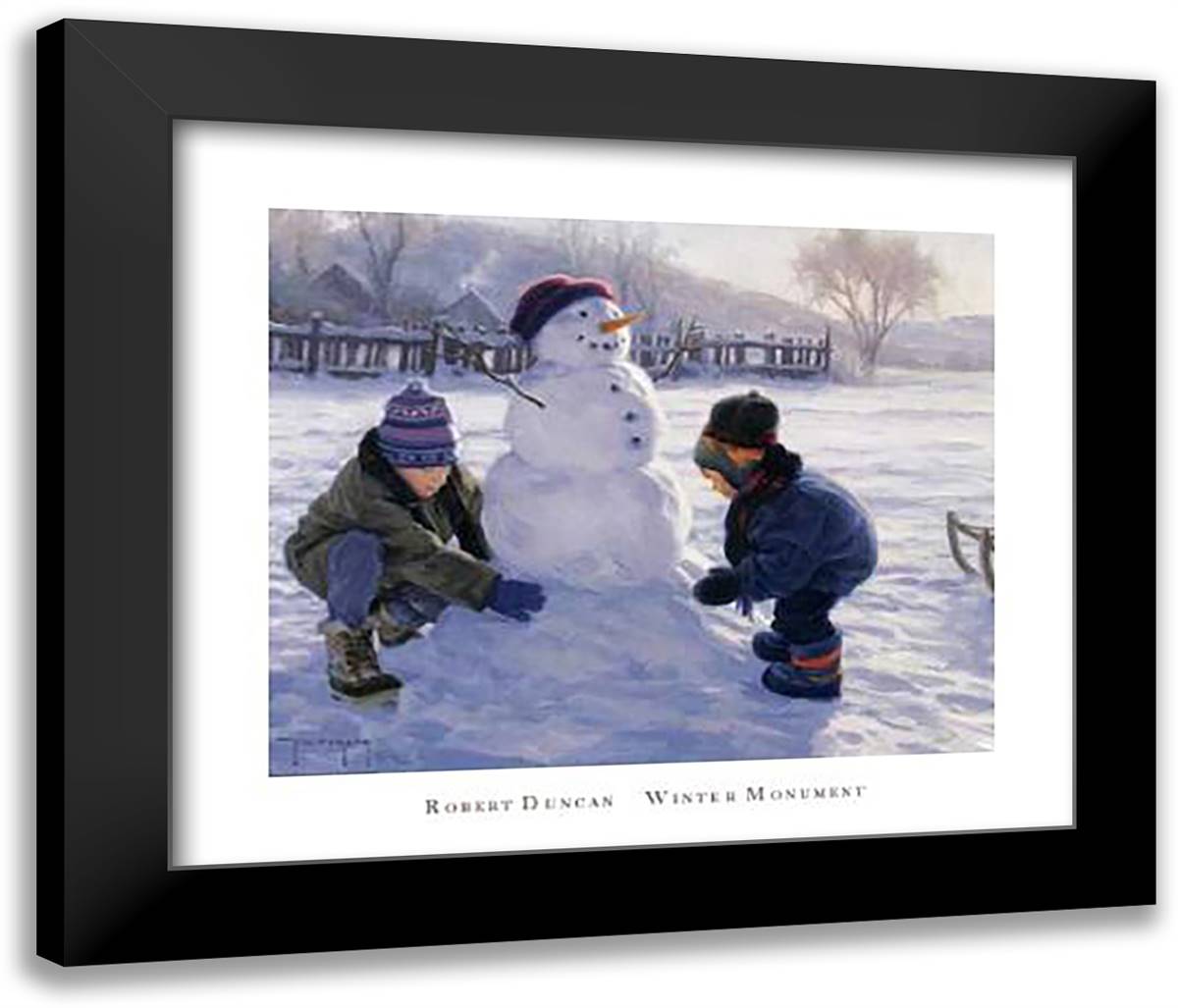 Winter Monument 28x24 Black Modern Wood Framed Art Print Poster by Duncan, Robert