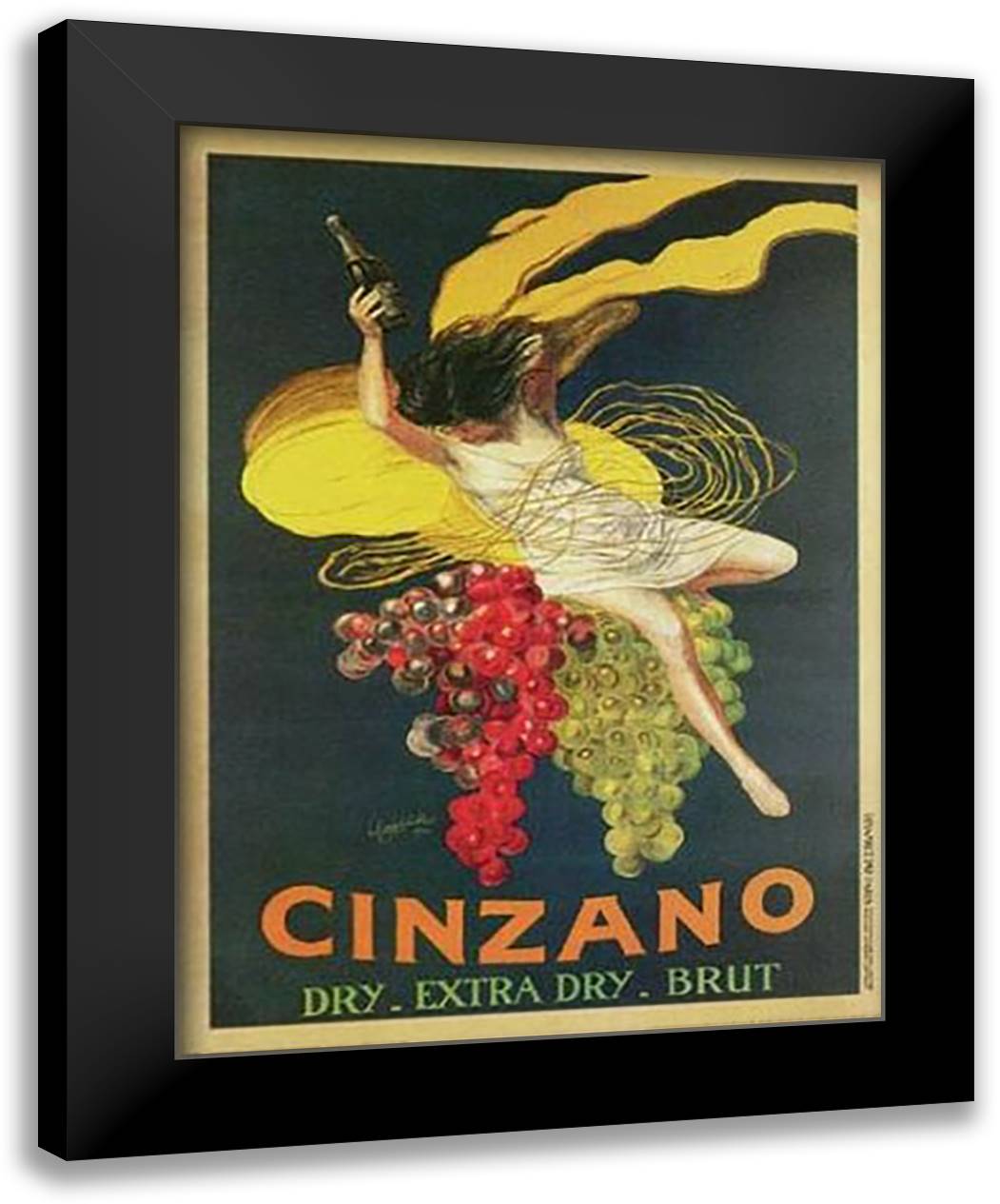 Cinzano, 1920 28x36 Black Modern Wood Framed Art Print Poster by Cappiello, Leonetto