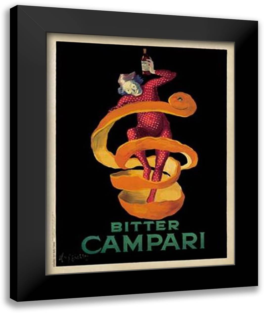 Bitter Campari 28x36 Black Modern Wood Framed Art Print Poster by Cappiello, Leonetto