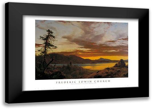 SUNSET 40x28 Black Modern Wood Framed Art Print Poster by Church, Frederic Edwin