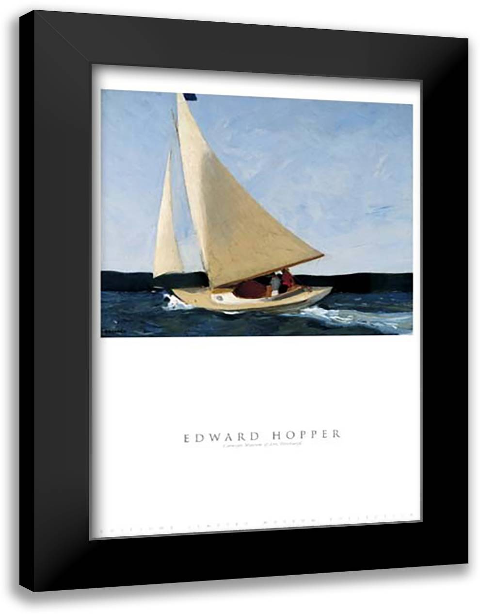 SAILING 28x40 Black Modern Wood Framed Art Print Poster by Hopper, Edward