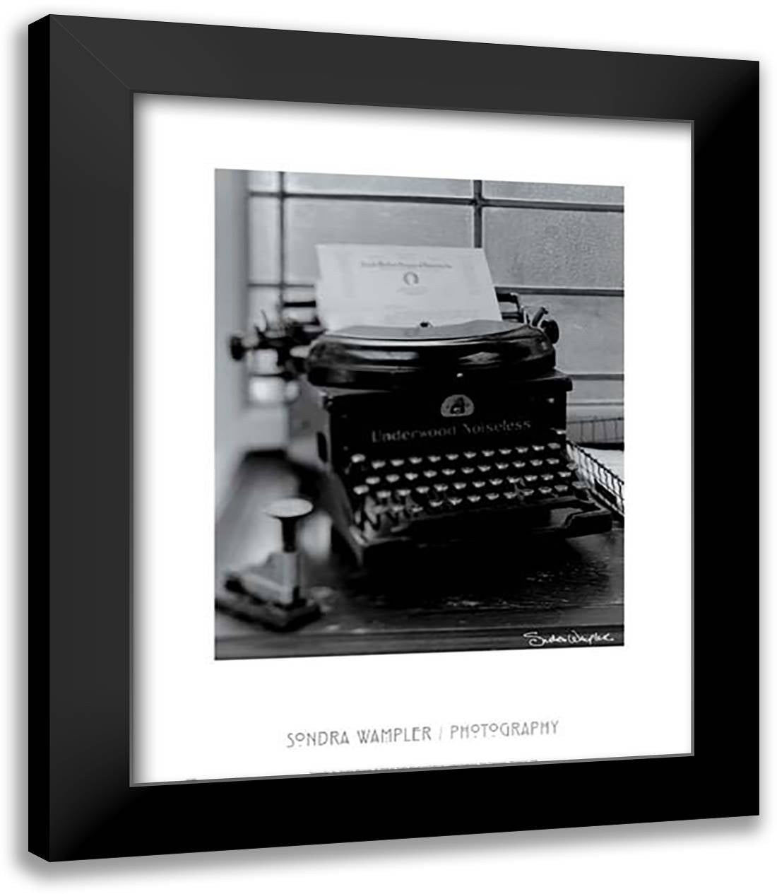 Typewriter 15x18 Black Modern Wood Framed Art Print Poster by Wampler, Sondra