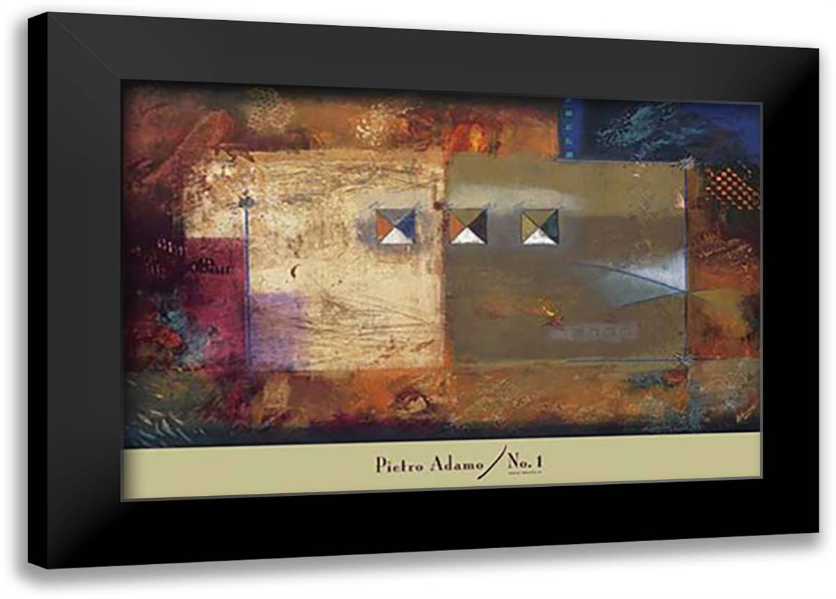 Triad I 40x28 Black Modern Wood Framed Art Print Poster by Adamo, Pietro
