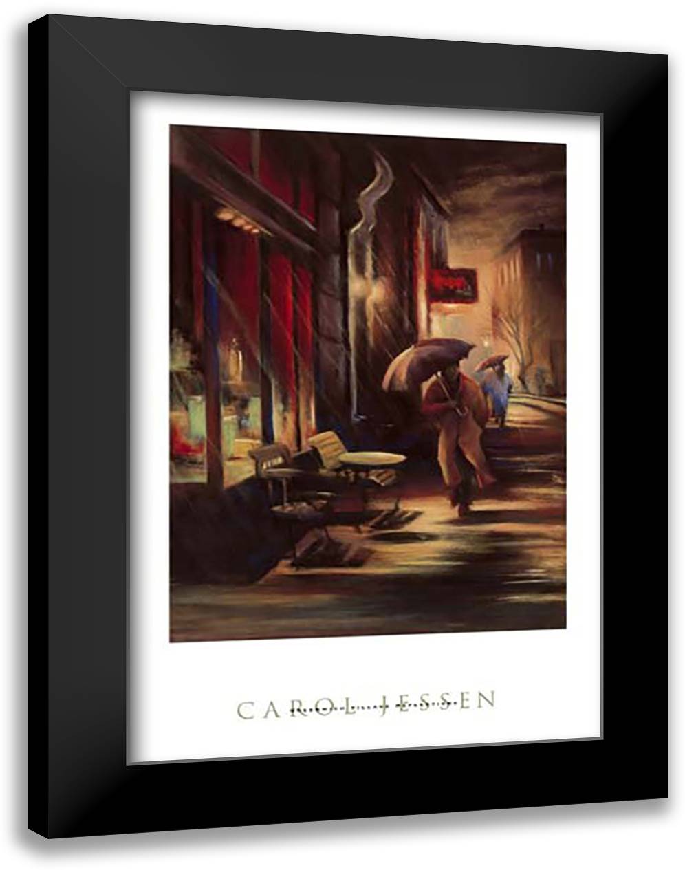 Greenwich Village Reflections 28x40 Black Modern Wood Framed Art Print Poster by Jessen, Carol