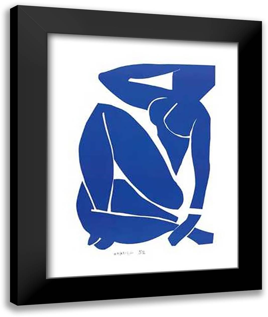 Blue Nude, 1952 28x36 Black Modern Wood Framed Art Print Poster