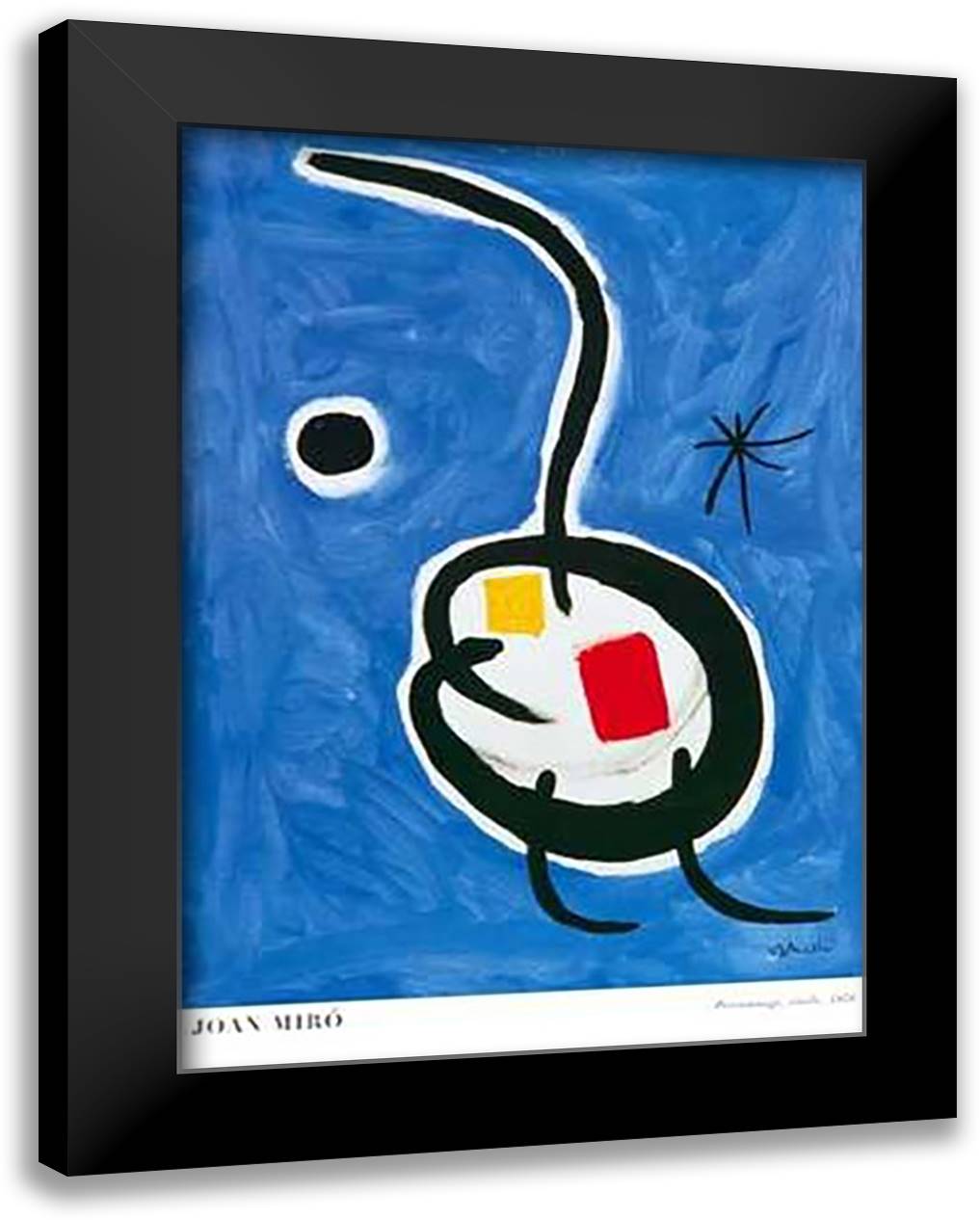 Personnage Etoile 1978 28x40 Black Modern Wood Framed Art Print Poster