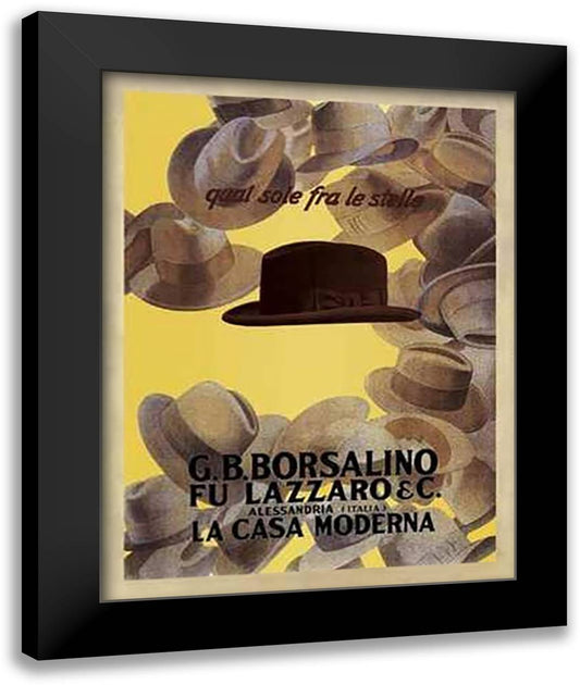 Borsalino 1930 28x36 Black Modern Wood Framed Art Print Poster