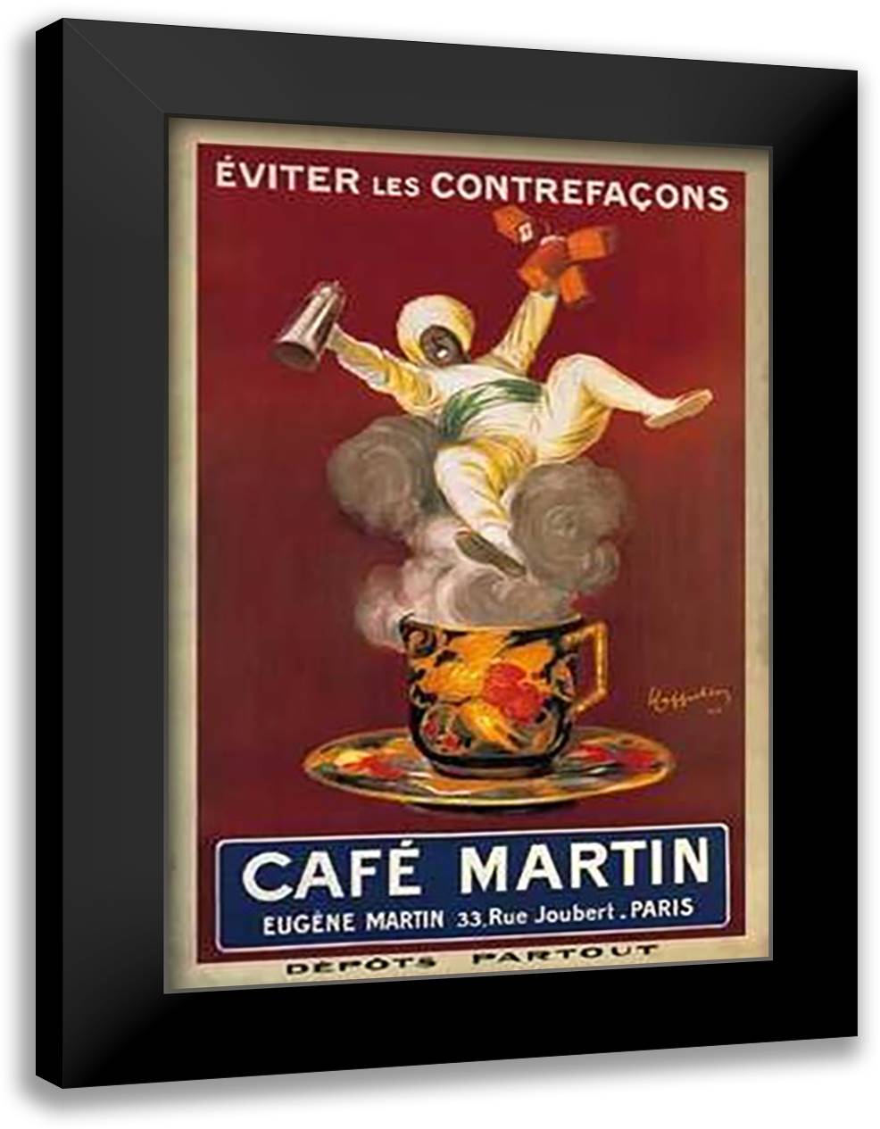 Cafe Martin 28x36 Black Modern Wood Framed Art Print Poster