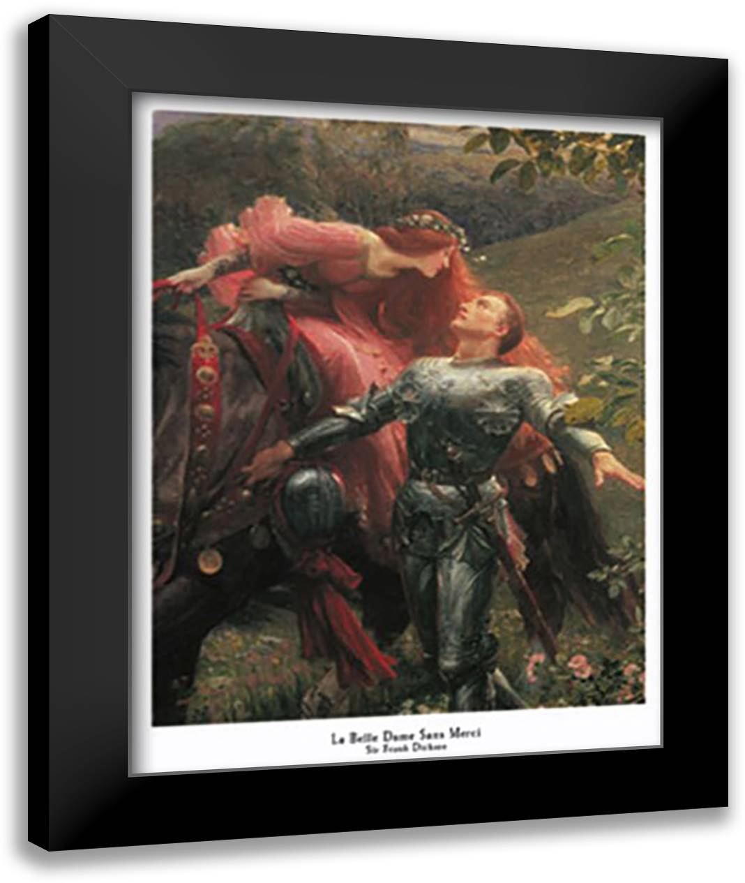 Belle Dame Sans Merci 23x30 Black Modern Wood Framed Art Print Poster by Dicksee, Frank