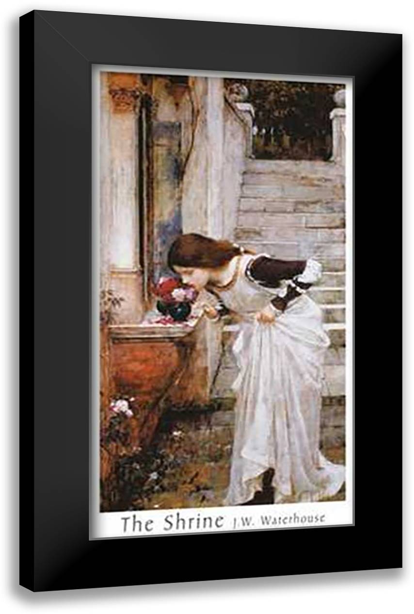 The Shrine, c.1895 20x40 Black Modern Wood Framed Art Print Poster by Waterhouse, John William