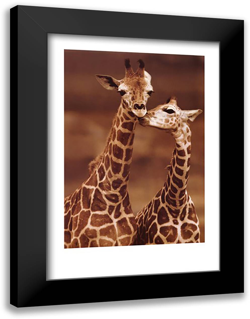 Makulu-First Love 28x40 Black Modern Wood Framed Art Print Poster