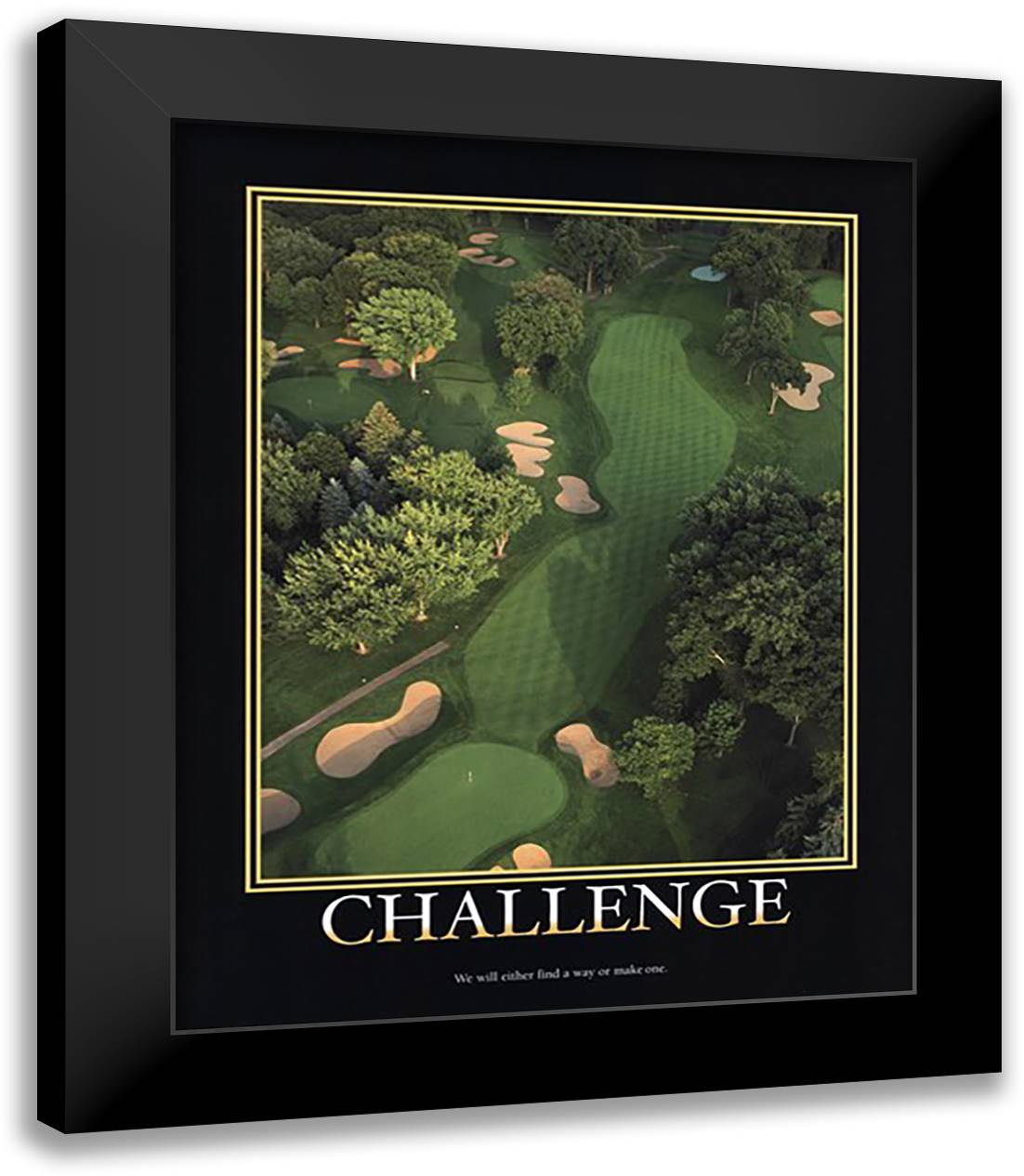 Motivational - Challenge 15x18 Black Modern Wood Framed Art Print Poster