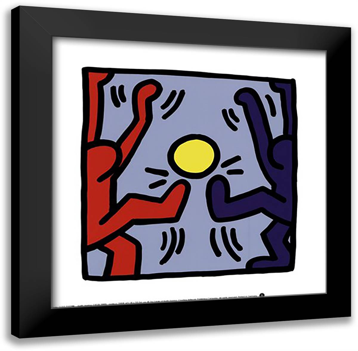 Untitled 1988 16x16 Black Modern Wood Framed Art Print Poster by Haring, Keith