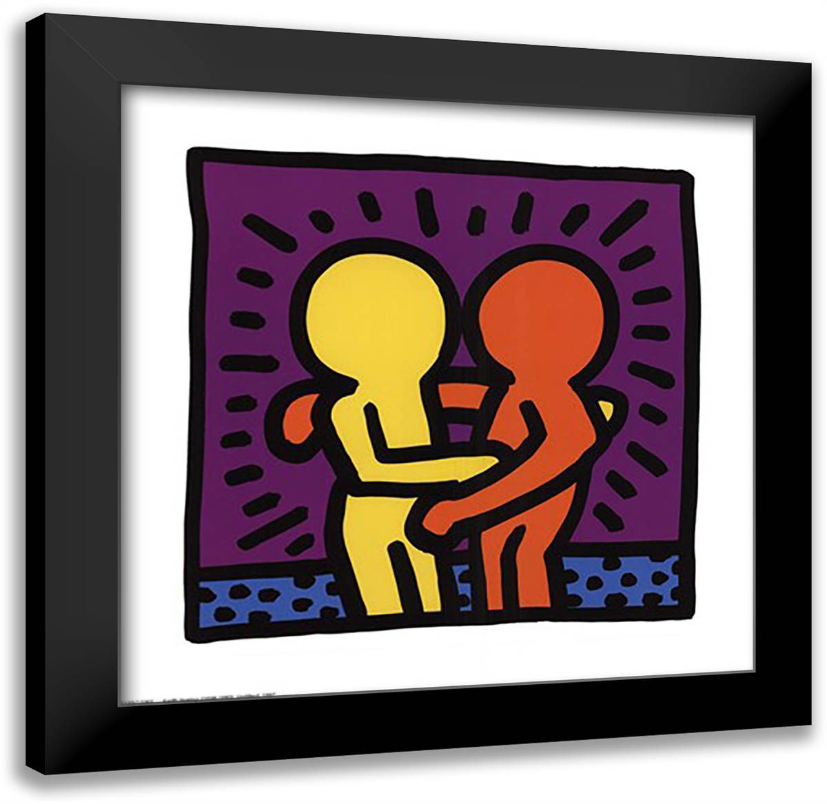 Untitled 1987 16x16 Black Modern Wood Framed Art Print Poster by Haring, Keith