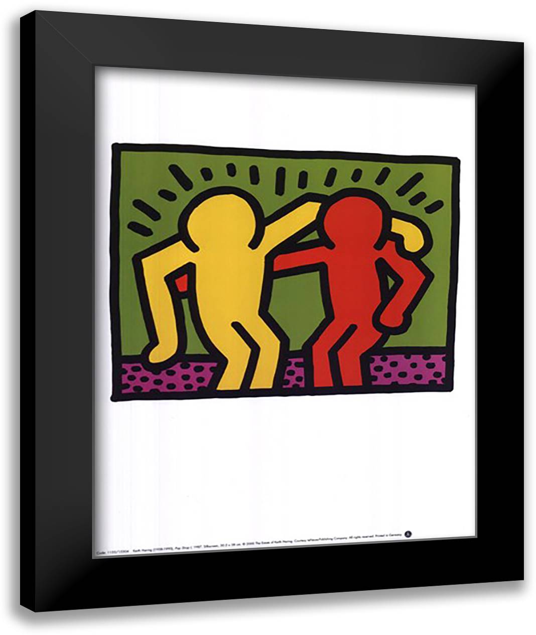 Best Buddies, 1990 16x20 Black Modern Wood Framed Art Print Poster by Haring, Keith