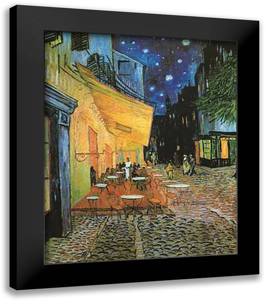 The Cafe Terrace on the Place du Forum, Arles, at Night, c.1888 12x14 Black Modern Wood Framed Art Print Poster by Van Gogh, Vincent