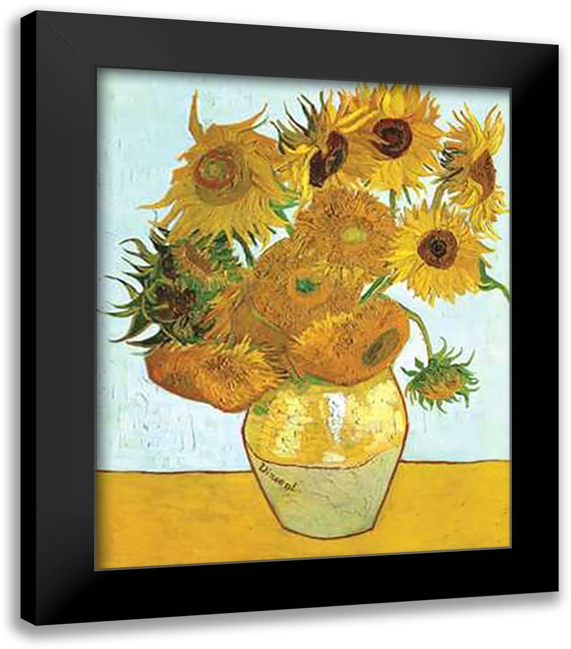 Sunflowers 12x14 Black Modern Wood Framed Art Print Poster by Van Gogh, Vincent