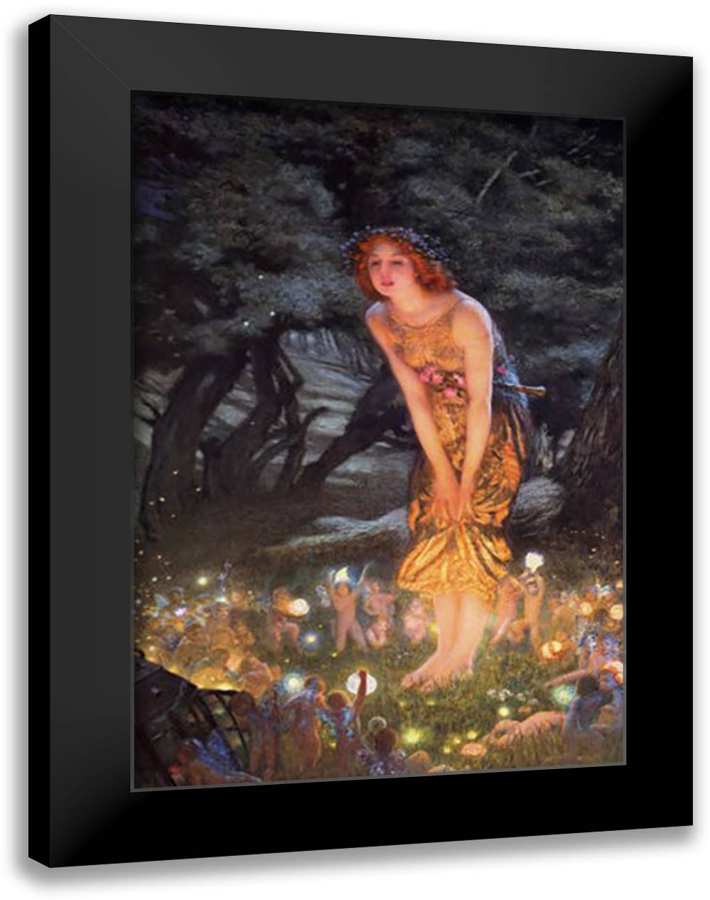 Midsummer Eve, c.1908 12x14 Black Modern Wood Framed Art Print Poster by Hughes, Edward Robert