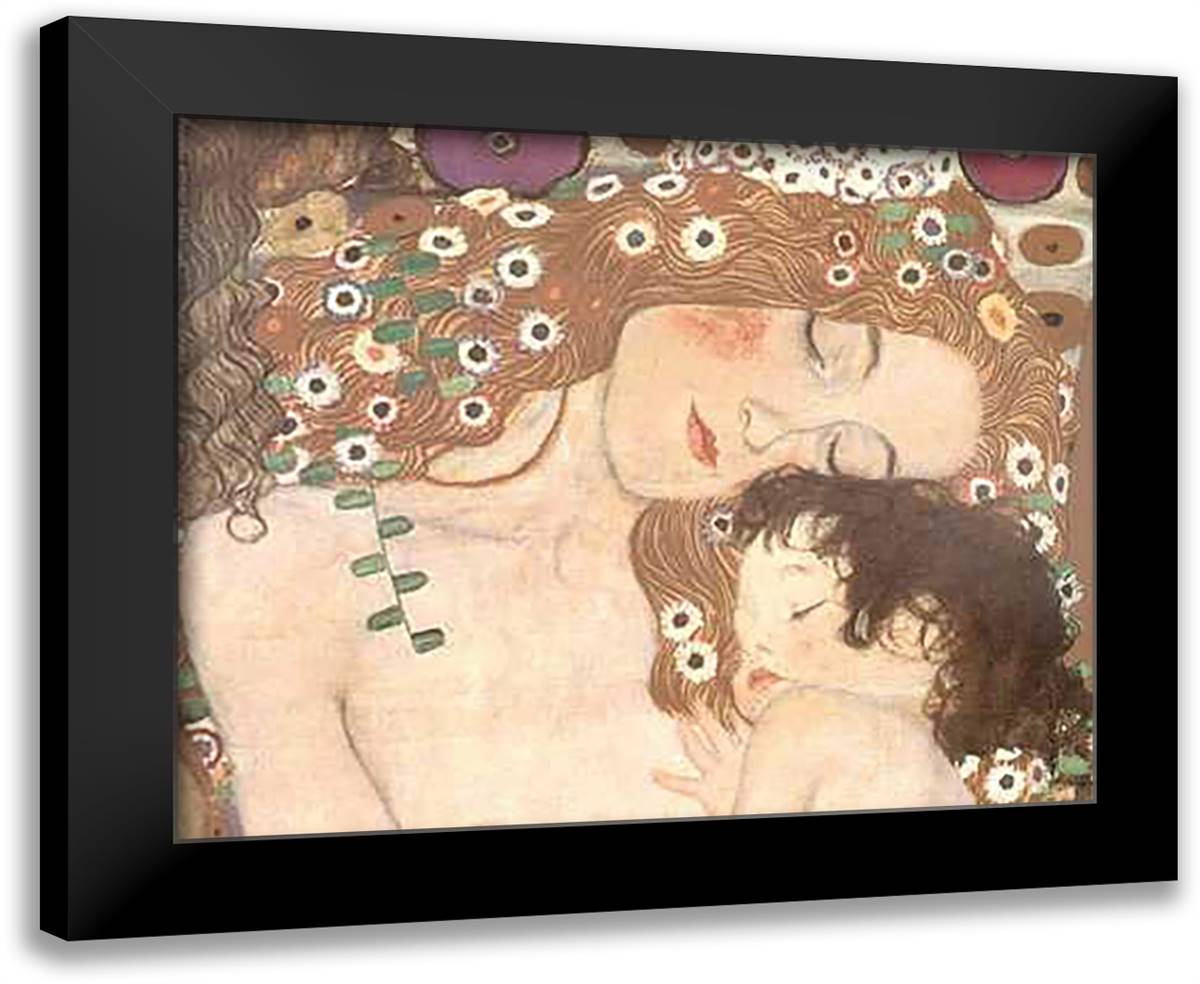 Three Ages of Woman - Mother and Child, c.1905 (detail) 14x12 Black Modern Wood Framed Art Print Poster by Klimt, Gustav