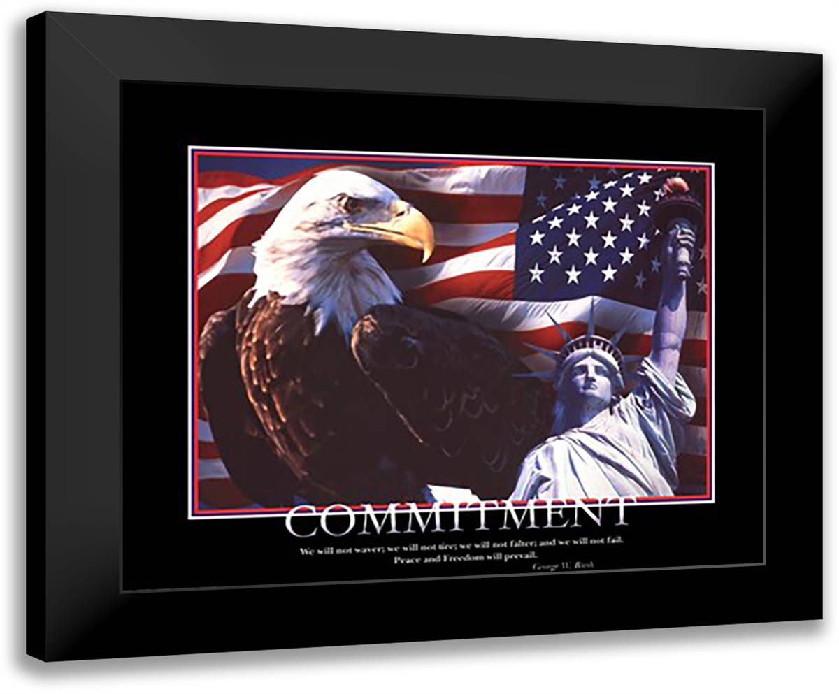 Patriotic-Commitment 24x20 Black Modern Wood Framed Art Print Poster