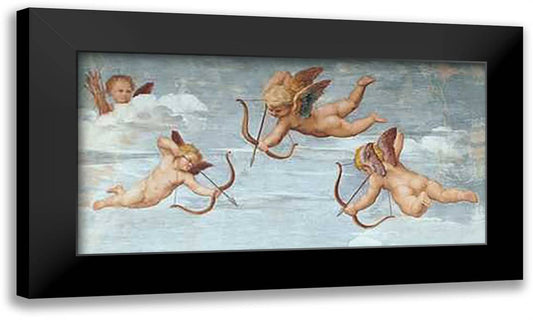 Trionfo di Galatea (Det.) 28x16 Black Modern Wood Framed Art Print Poster by Raphael