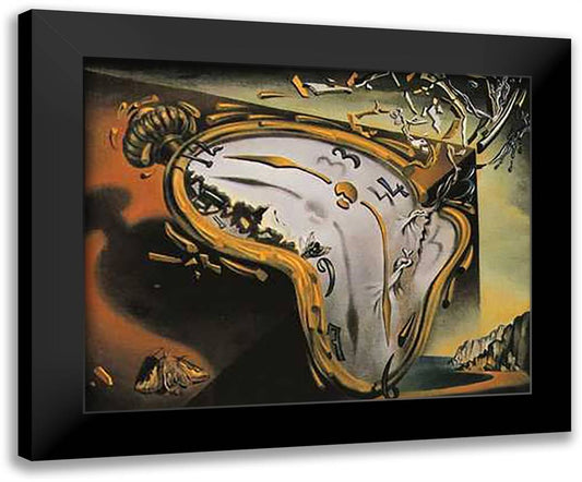 Soft Watch At Moment of First Explosion, c.1954 24x20 Black Modern Wood Framed Art Print Poster by Dali, Salvador