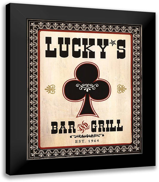 Bar & Grill 15x18 Black Modern Wood Framed Art Print Poster