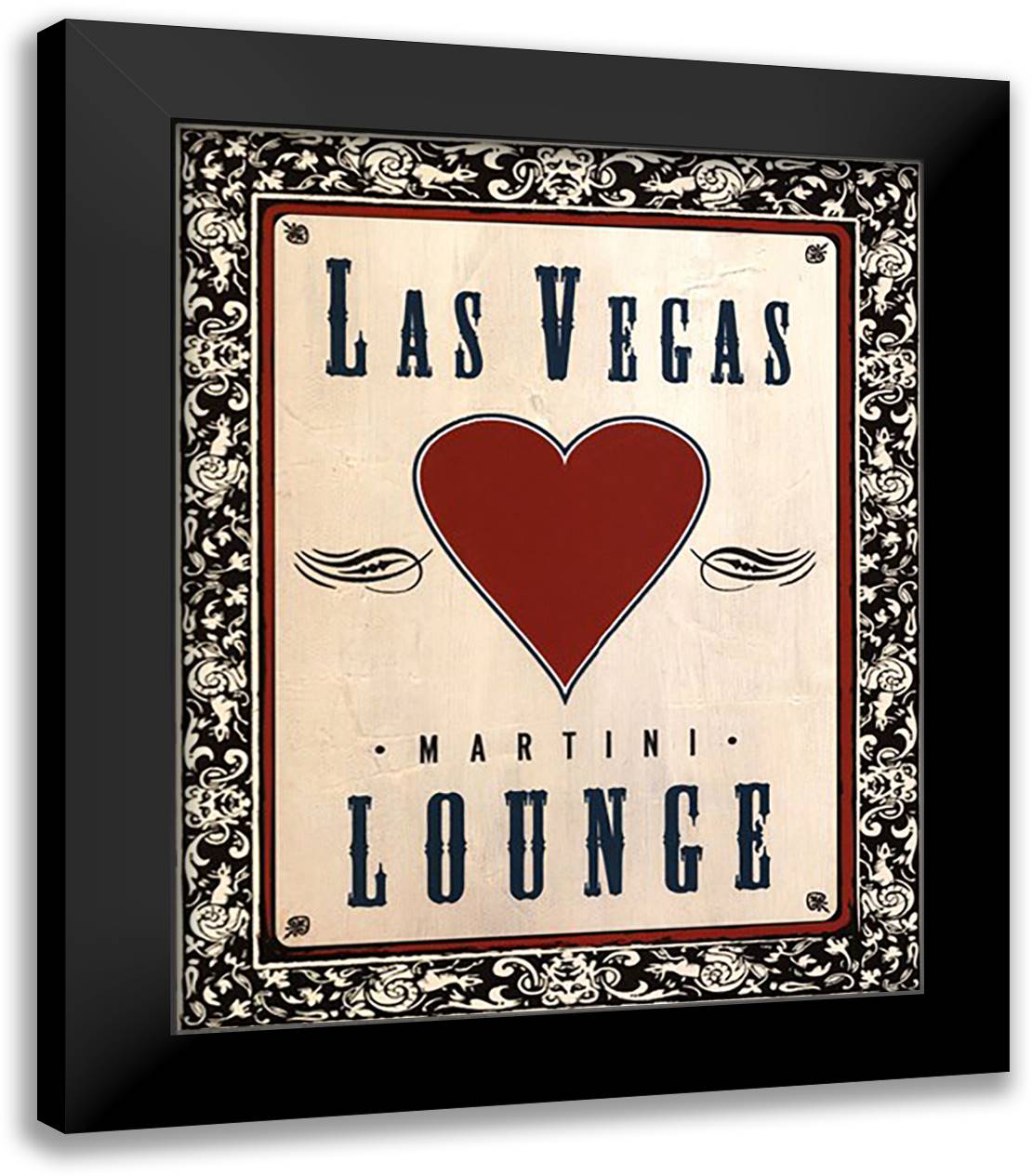 Martini Lounge 15x18 Black Modern Wood Framed Art Print Poster