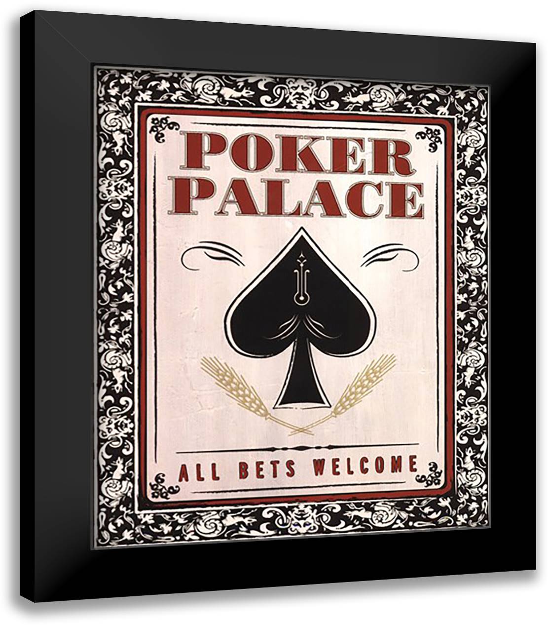 Poker Palace 15x18 Black Modern Wood Framed Art Print Poster